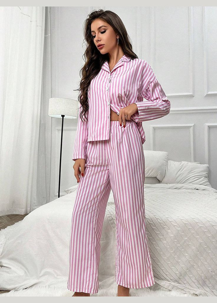 Рожева всесезон жіноча піжама комплект сорочка штани (2-299) No Brand