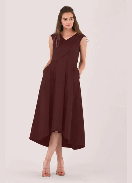 Коричнева коктейльна сукня з пишною спідницею Closet London однотонна