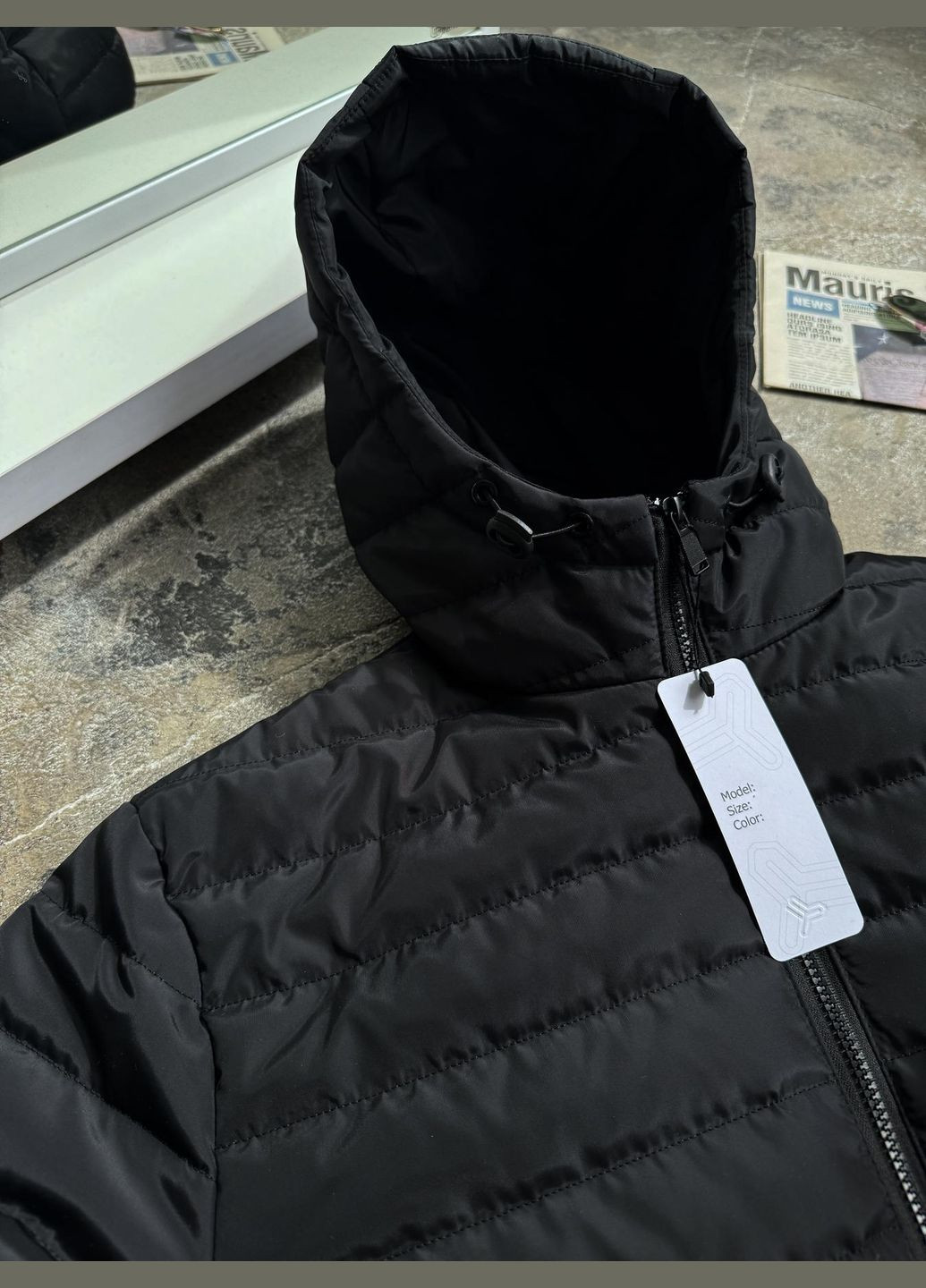 Черная демисезонная демисезонная куртка карта украины Vakko