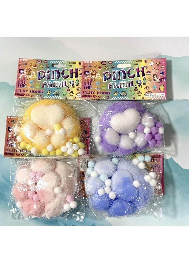 Набір сквішів таба лапка Серденько, 4 шт No Brand (362574230)