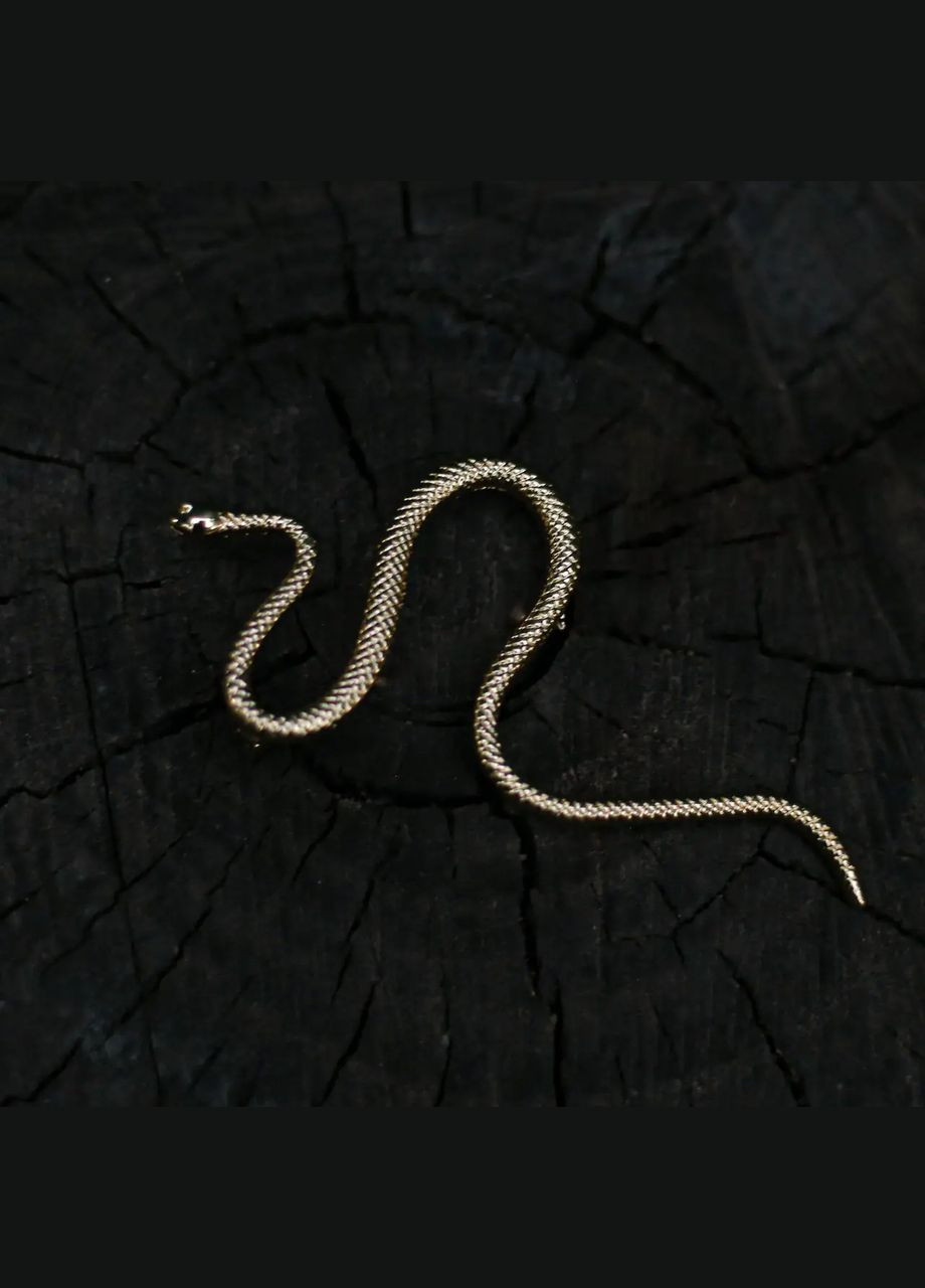 Брошка Змія золотистий метал 102х52мм+ - символ 2025 року No Brand Брошка (315516287)