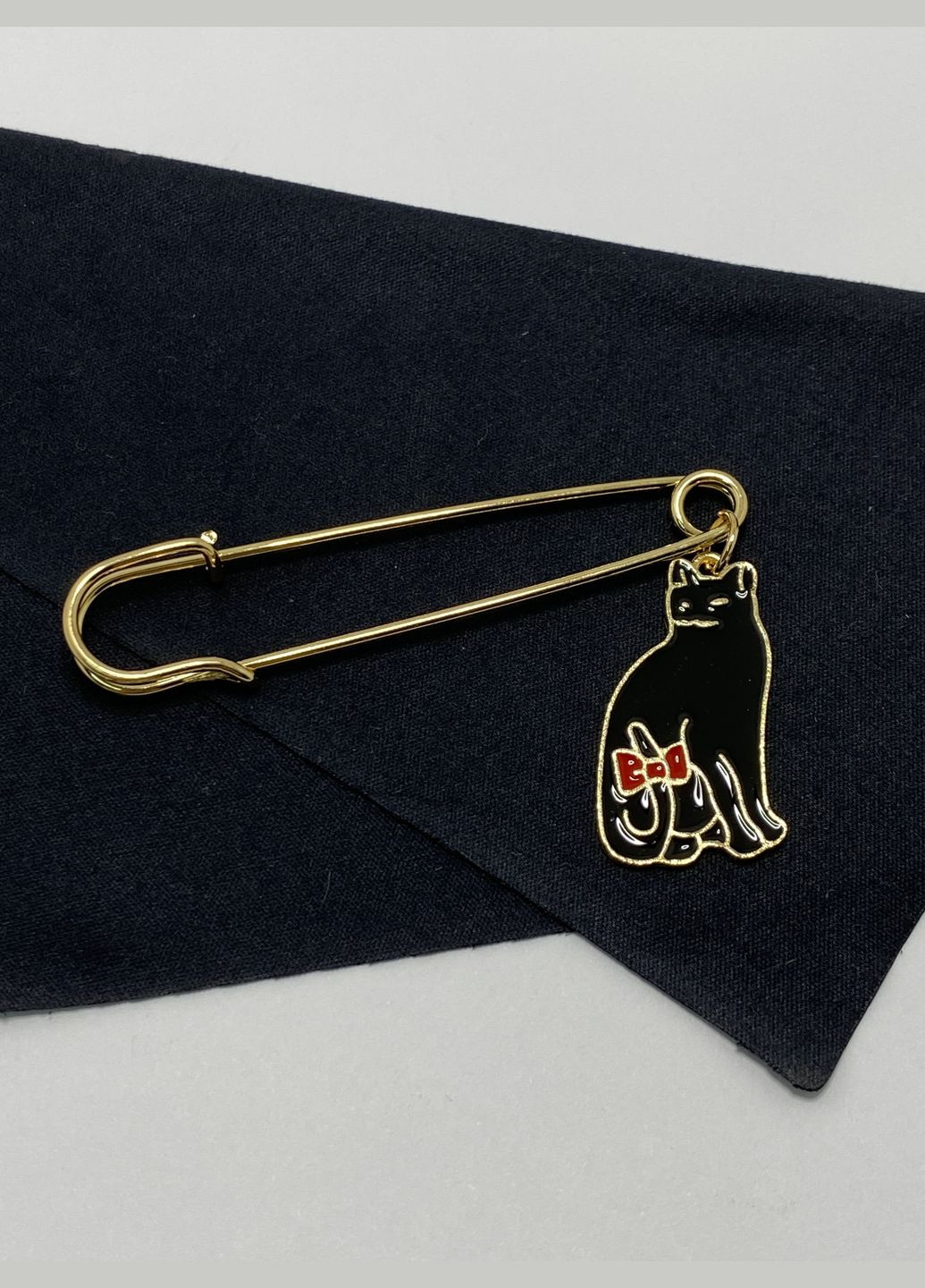 Брошь / булавка кот с бантиком черная металлическая Xuping Jewelry (330618925)