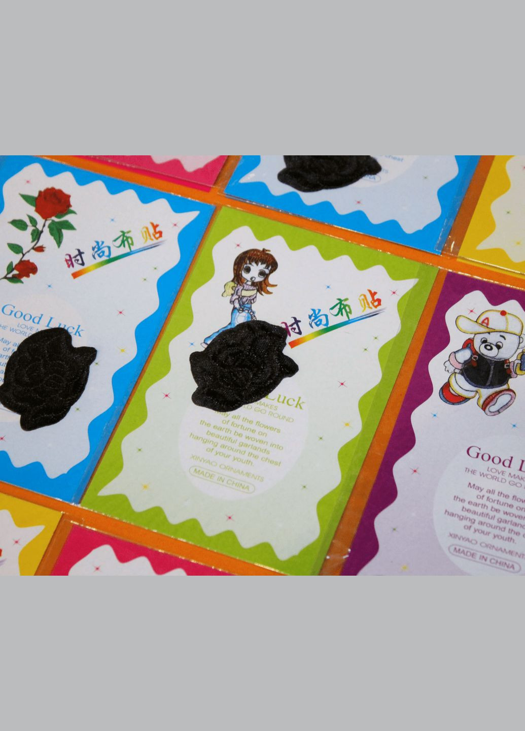 Аппликация для одежды нашивка №163 Цветы черные 9шт/3х2.5см FROM FACTORY A163 (335396990)