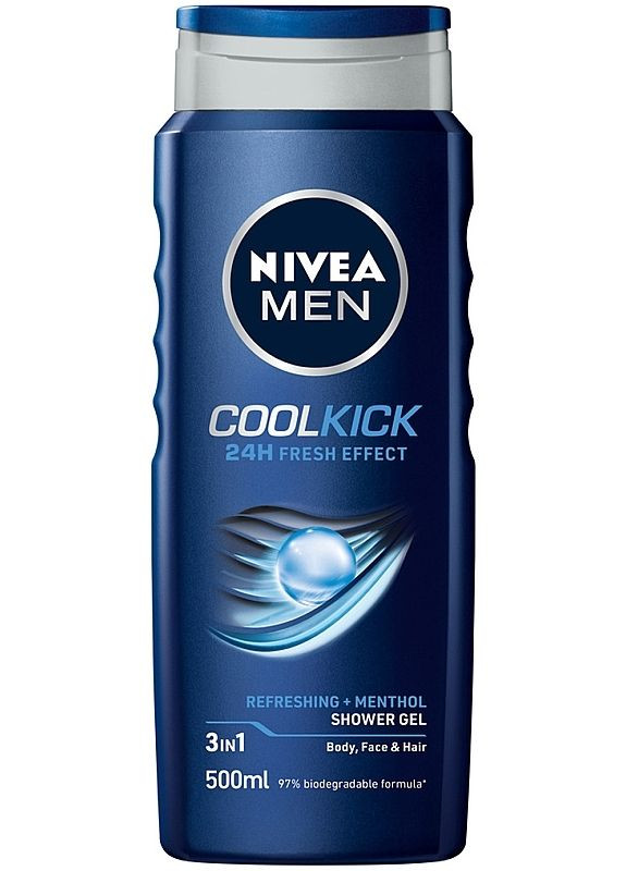 Гель для душа для тела, лица и волос MEN COOK KICK Shower Gel 250ml (2-930358) Nivea (369797034)
