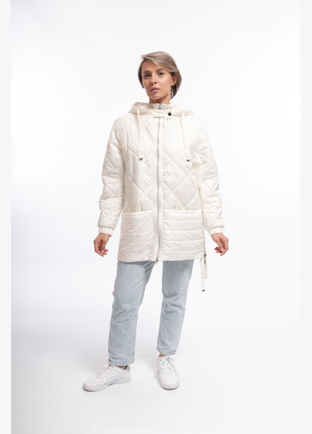 Молочная демисезонная куртка молочный демисезон повседневный Alberto Bini