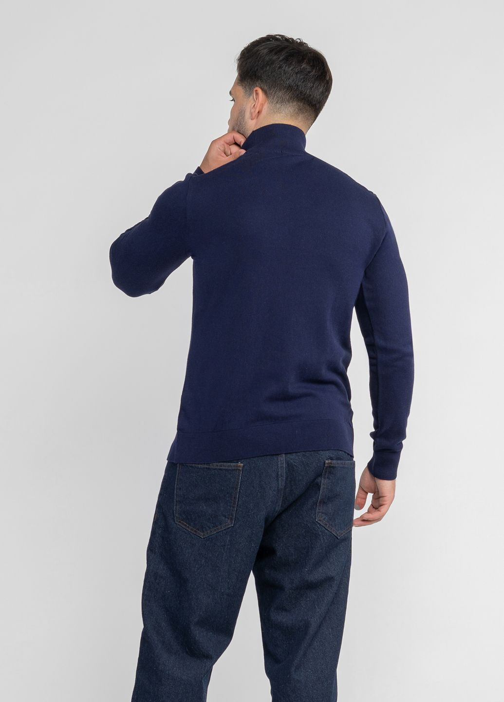 Синий зимний свитер мужской синий пуловер Arber T-neck AM