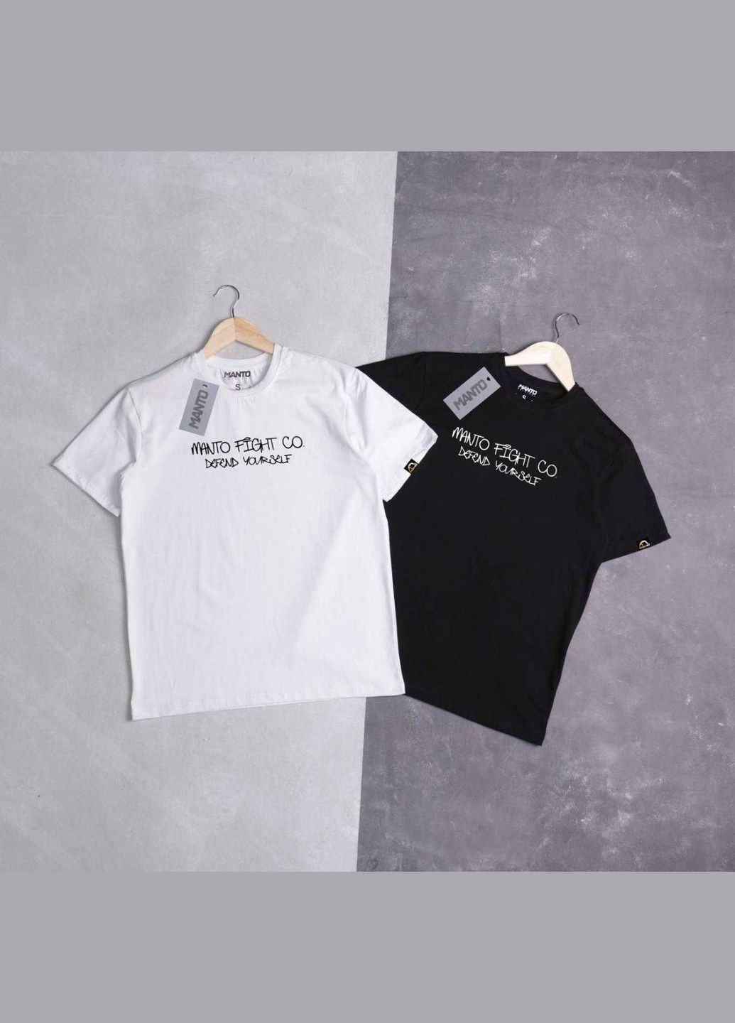 Біла чоловіча футболка чорна з переднім принтом в стилі guess No Brand