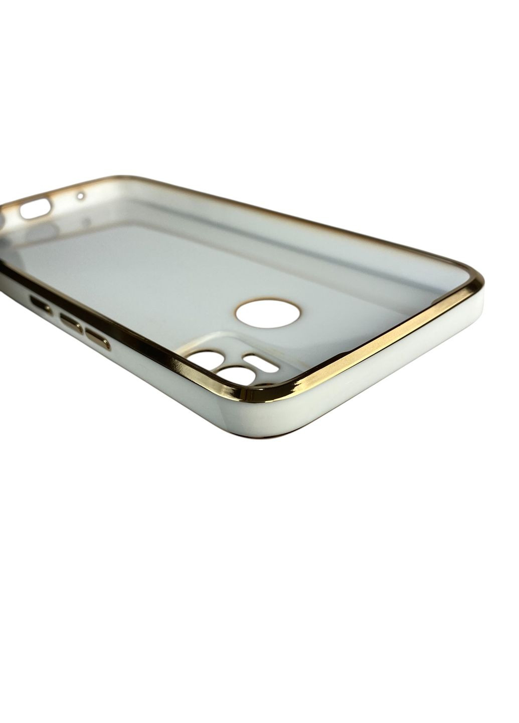 Чехол для Spark 7 Go KF6m с кольцом MagSafe с золотой окантовкой на техно спарк 7 го белый gs1 Tecno (366228129)