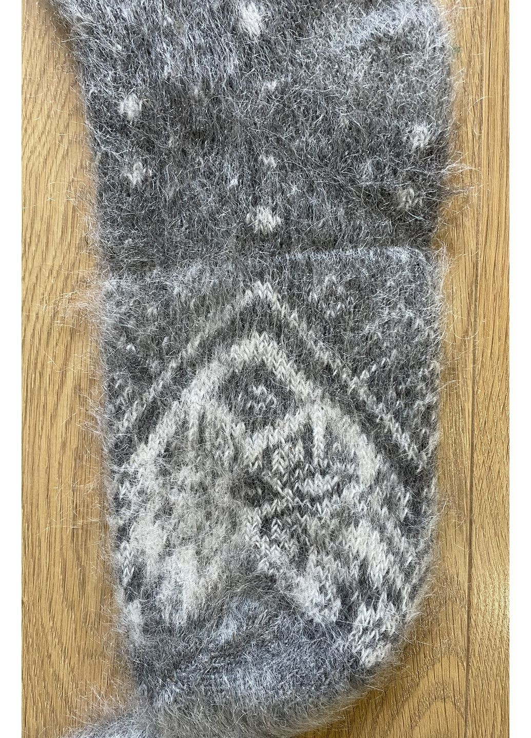 Серые носки мужские теплые из козьего пуха орнаменты (366959466)