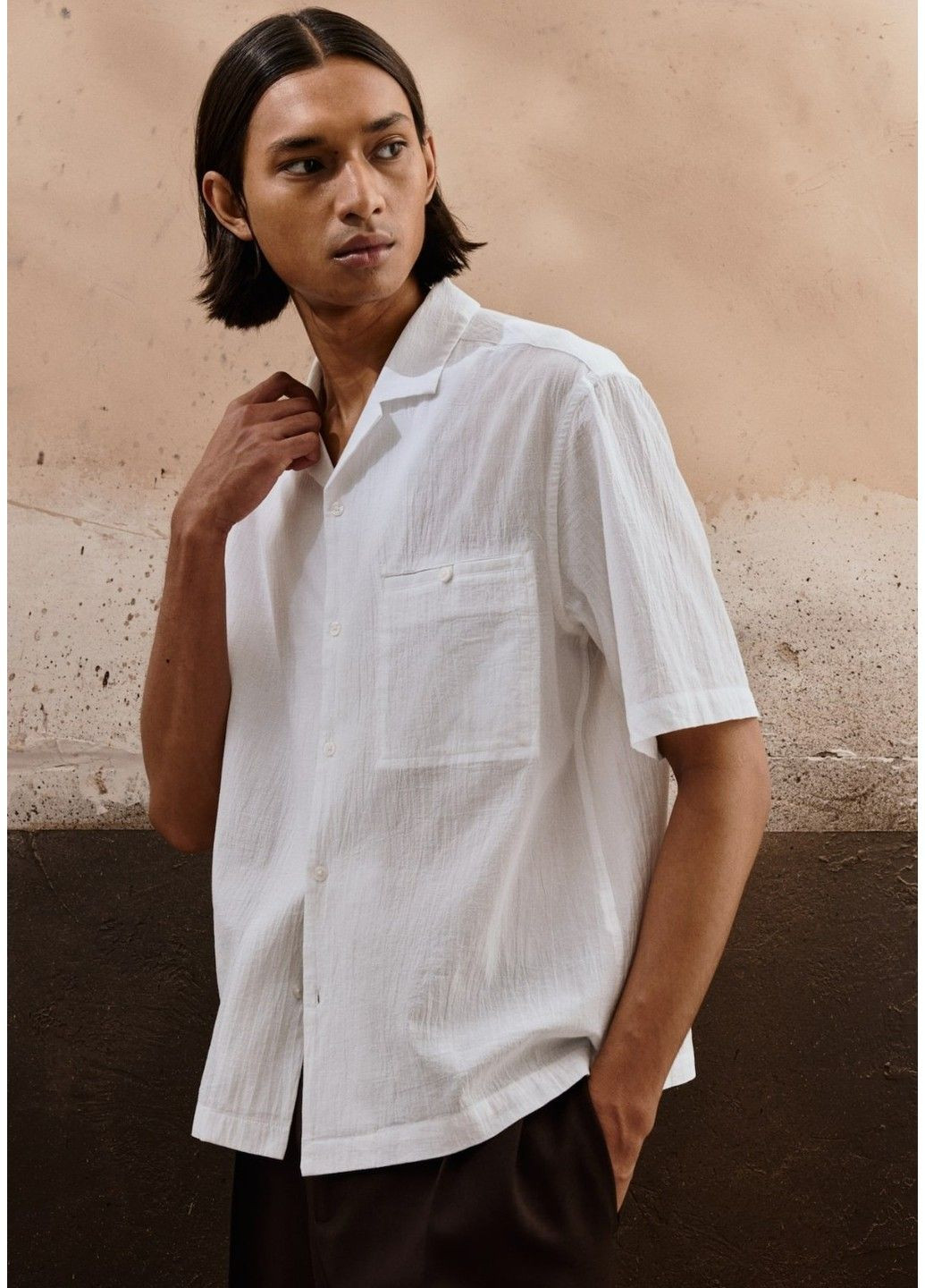 Белая классическая рубашка H&M