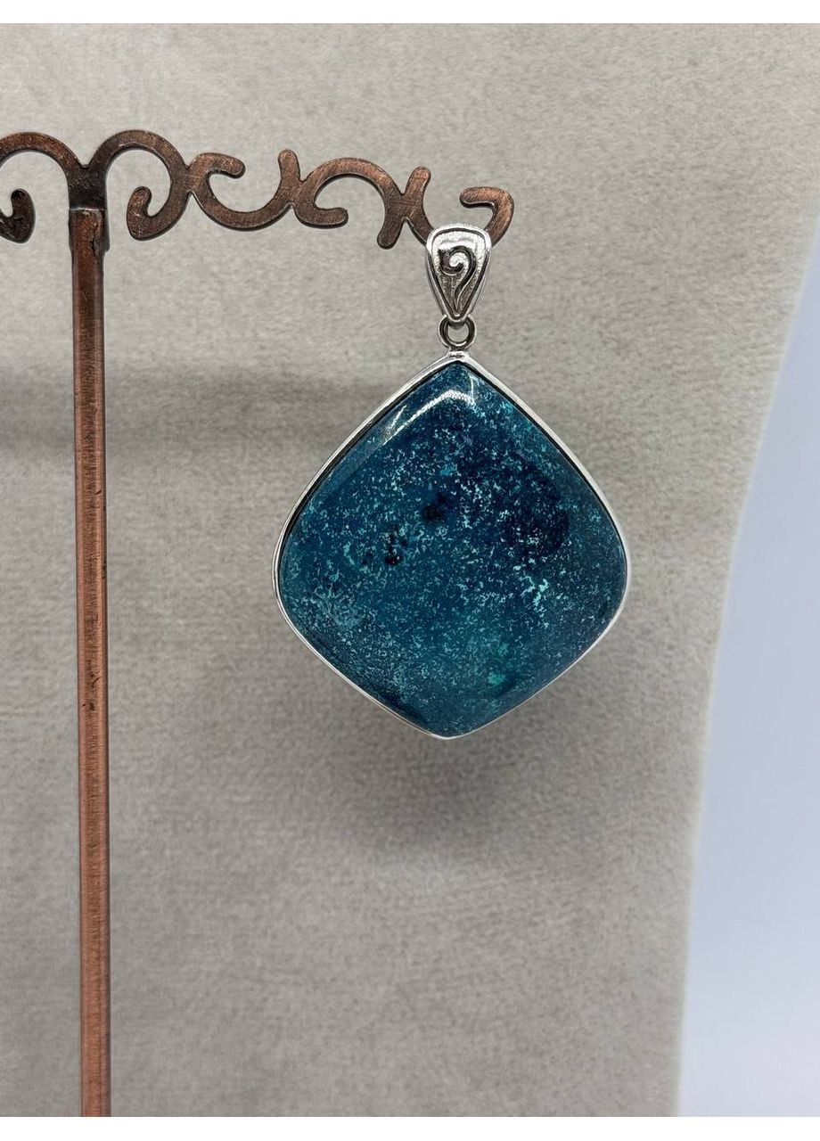 Кулон з бірюзи 36*34*8 мм Блакитний No Brand (363829977)