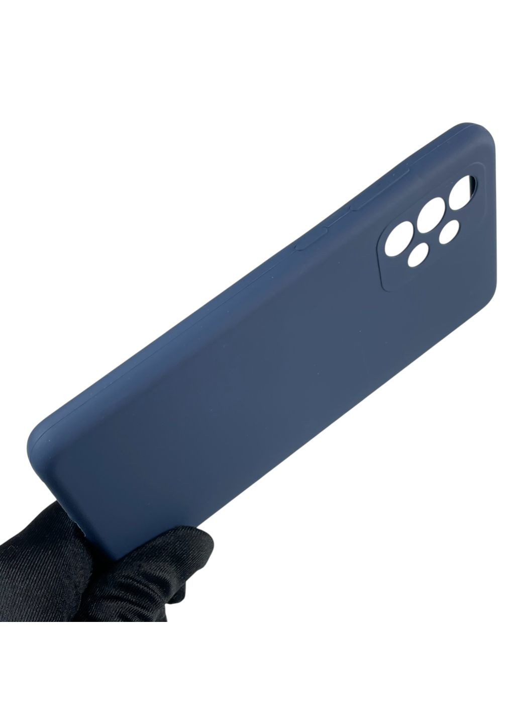 Чехол для Galaxy A52 5G (SM-A526) силиконовый с микрофиброй нескользящий на самсунг а52 5г темно-синий Samsung (366389187)