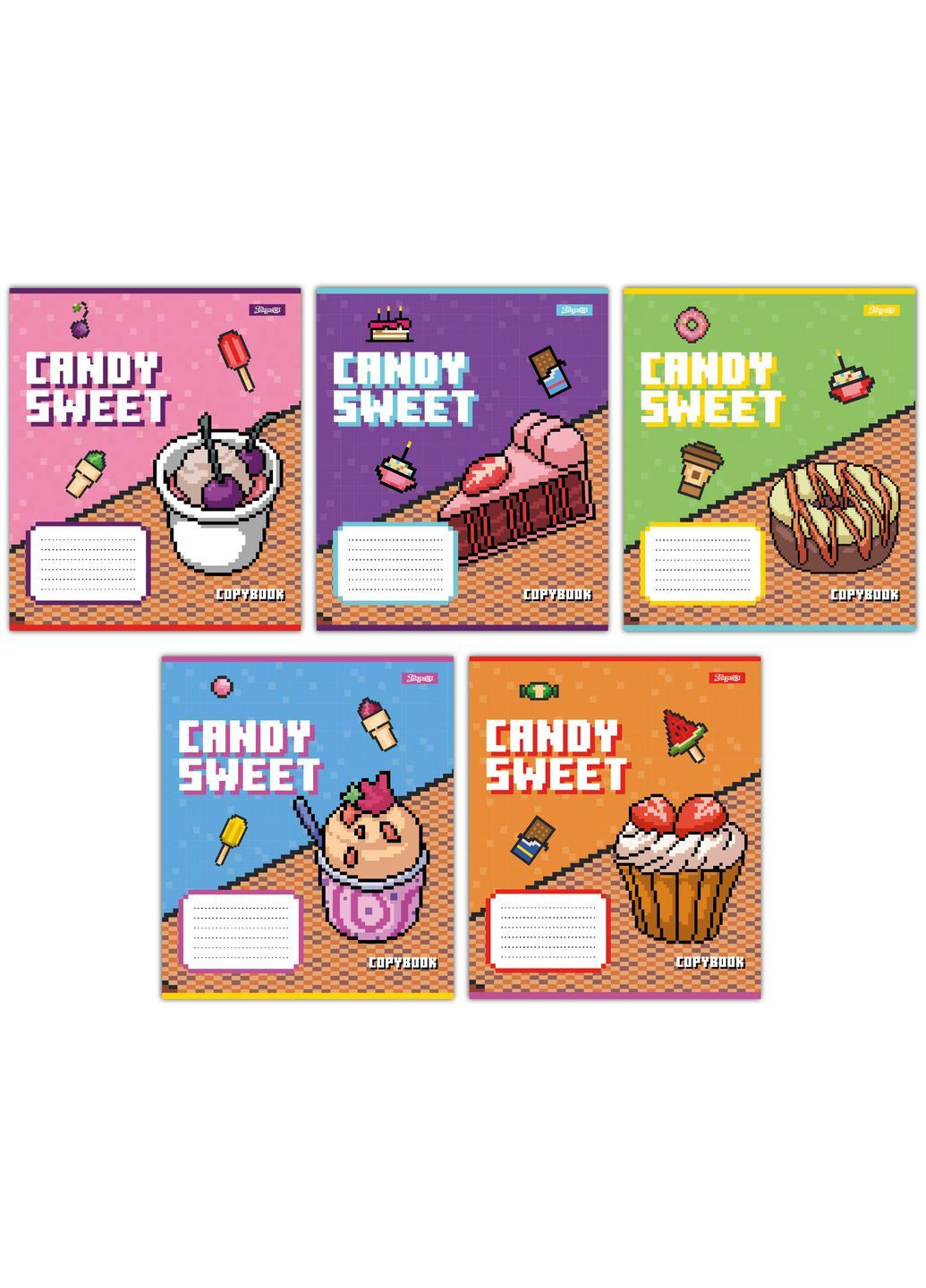 Набор тетрадей Candy sweet А5 в косую линию 12 листов 25 шт. () 1 Вересня 767201 (366528837)