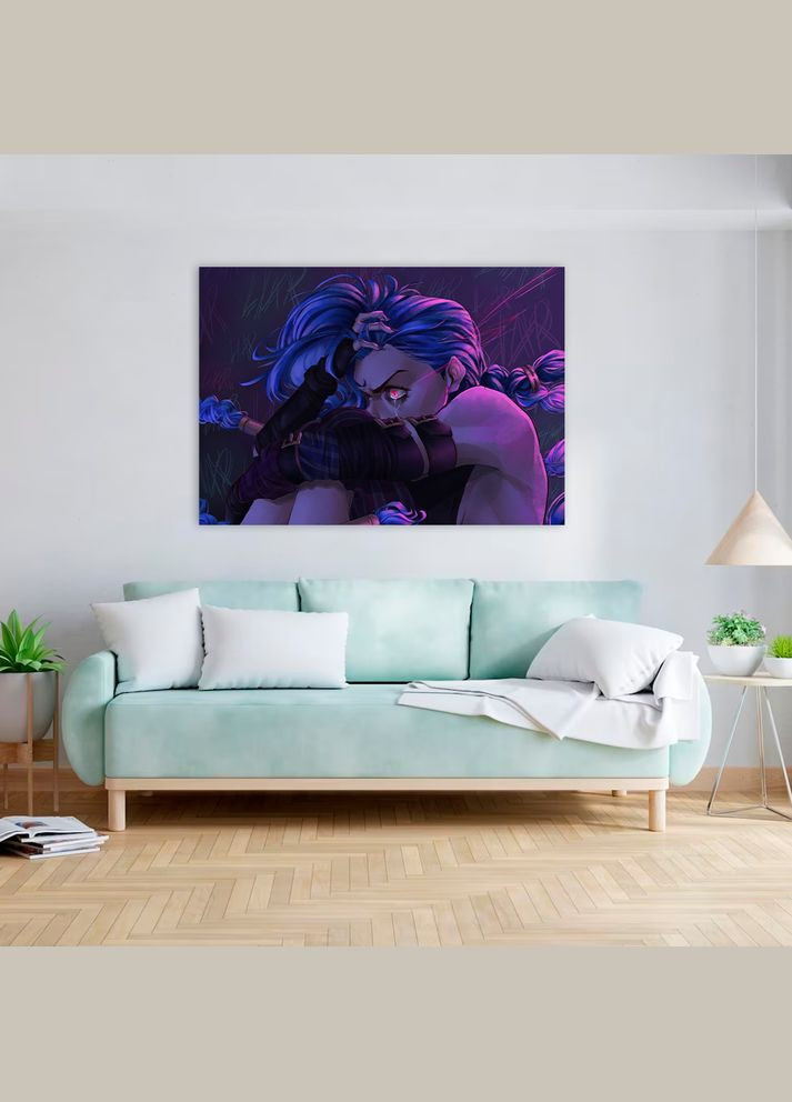 Плакат- на стену с оригинальным принтом аниме-мультсериала Arcane Аркейн "Jinx Джинкс ярость" А0 Кавун постер (316208596)