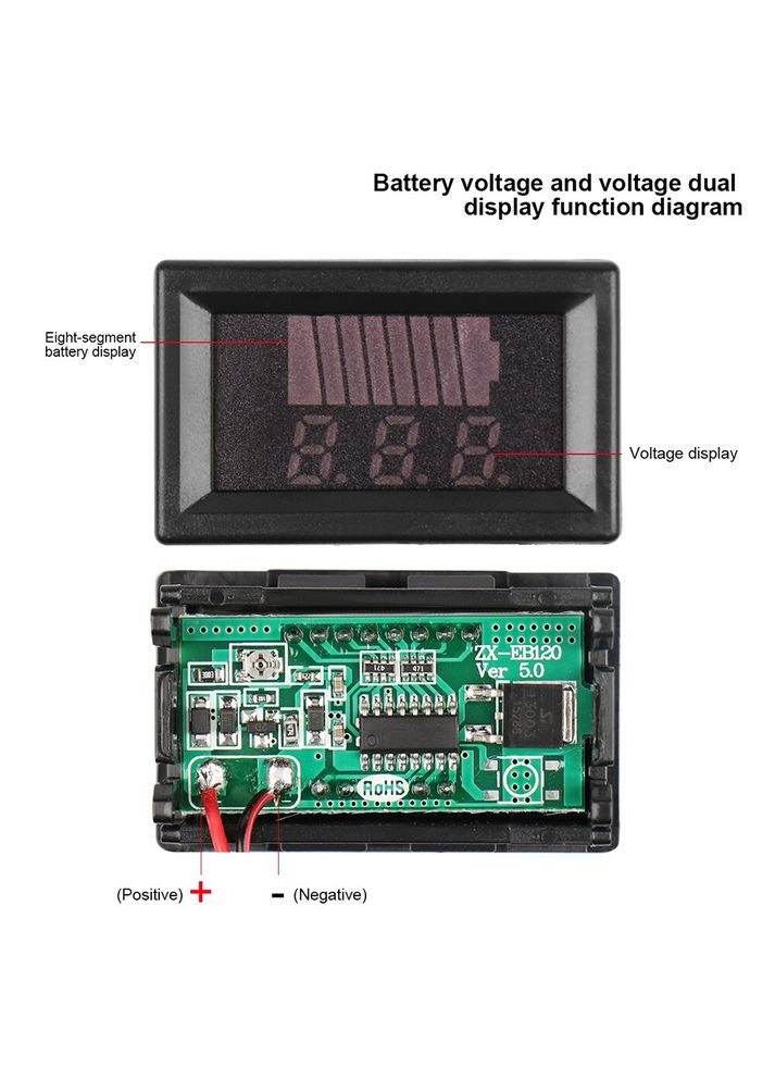 Цифровой вольтметр DC 1272в - Для измерения напряжения и состояния заряда батареи аккумулятора (5002375) Clefers (300854212)