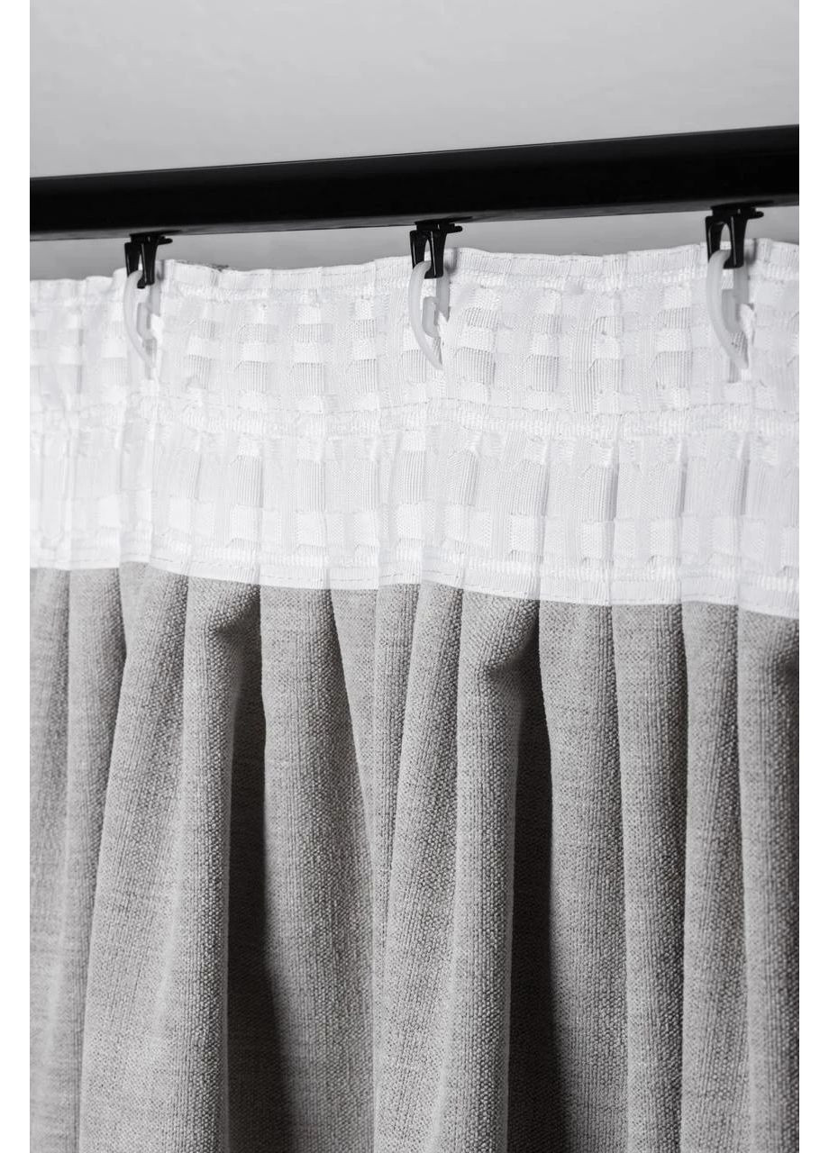 Шторы из матового шенила 2шт. 2,5м х от 2,5м до 3м HYGG (370367091)