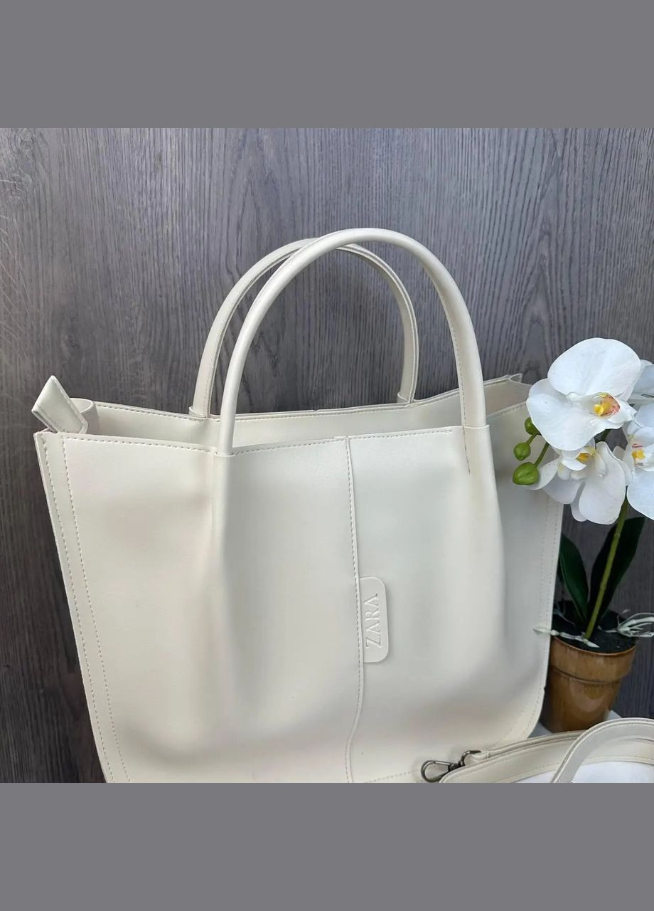 Женская классическая сумка сумочка Молочный (1023ДКм) No Brand (335841047)