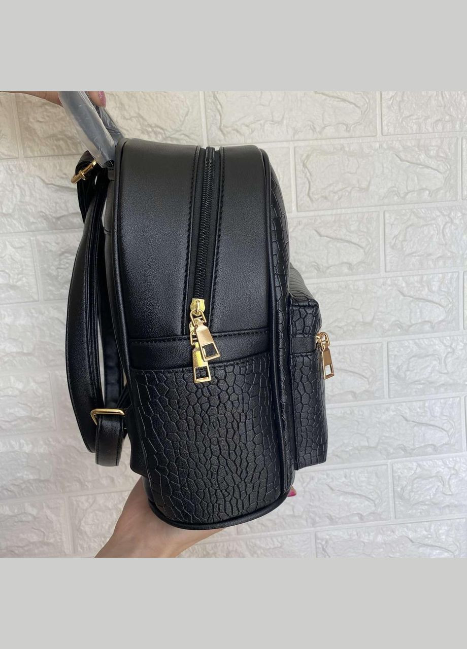 Женский рюкзак под рептилию эко кожа Черный No Brand (301082986)