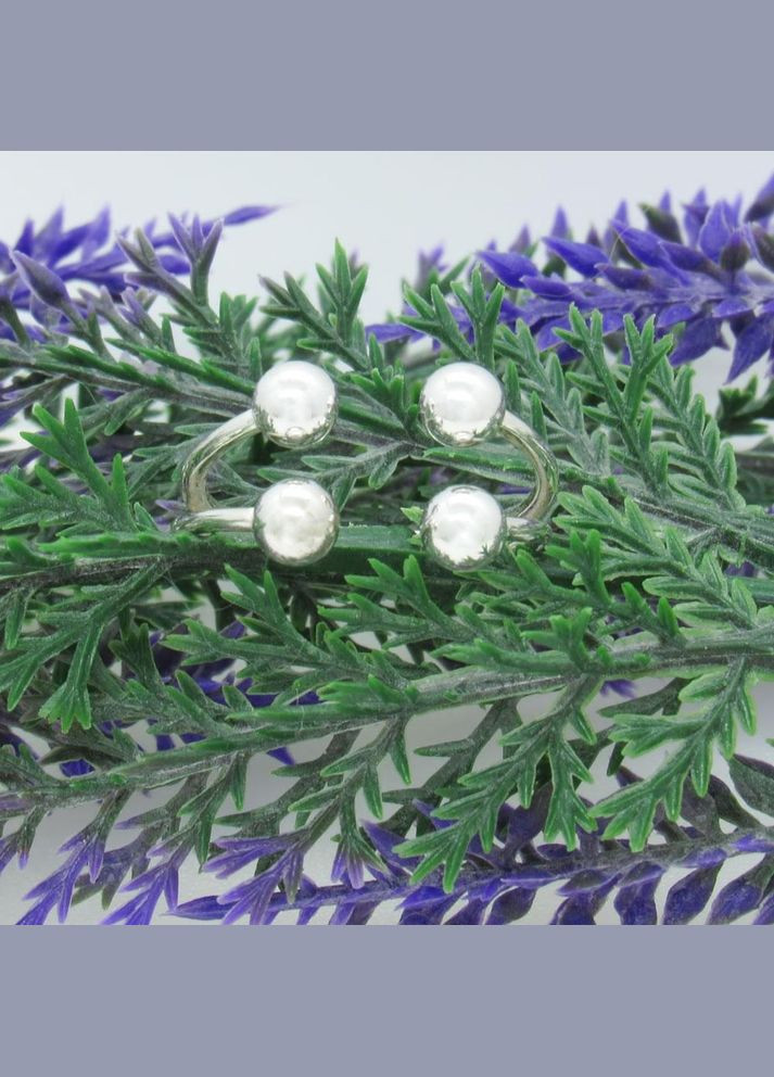 Серебряное открытое кольцо "4 шарика" No Brand (350667492)