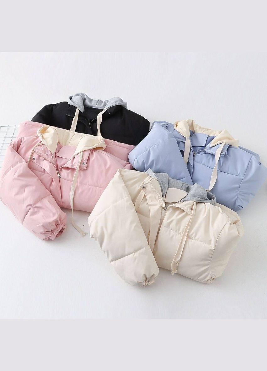 Рожева зимня тепла жіноча куртка с подвійним капюшоном Adelante