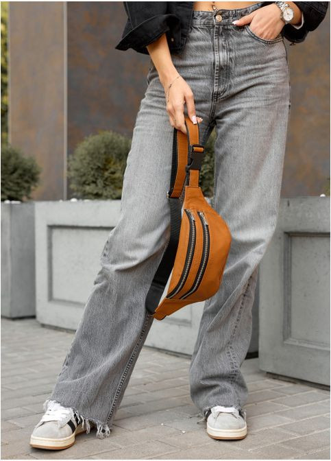 Сумка на пояс з натуральної шкіри Tirso зі шкіряним ремнем, коричнева (SKU_81333121w-VS) Sambag (302450430)