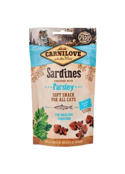Ласощі Cat Semi Moist Snack для котів, сардина та петрушка, 50 г (*) Carnilove (322589870)