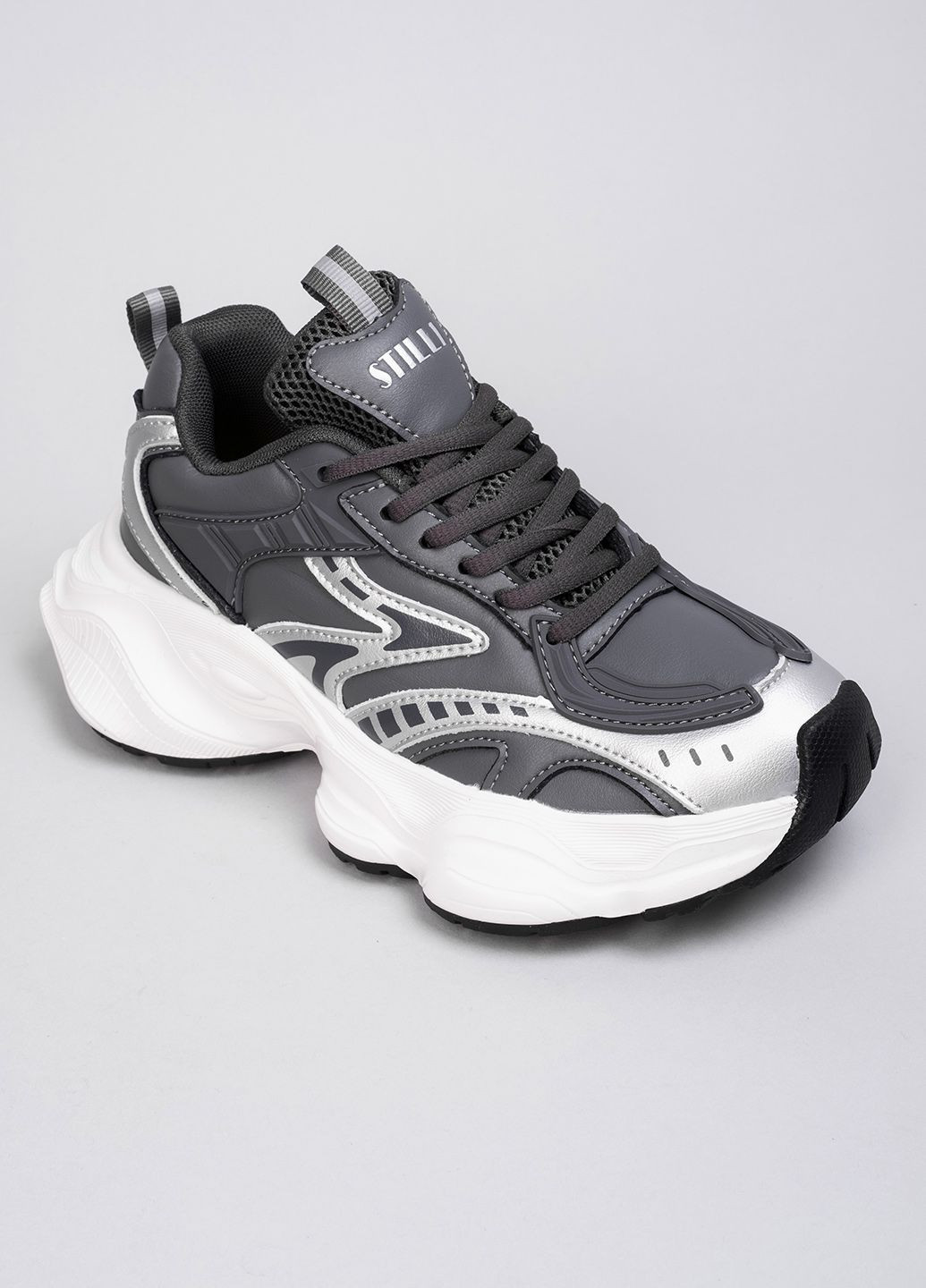 Кроссовки женские CX1620-3 серые кожанные 344371 Power серые демисезоны (302786099)