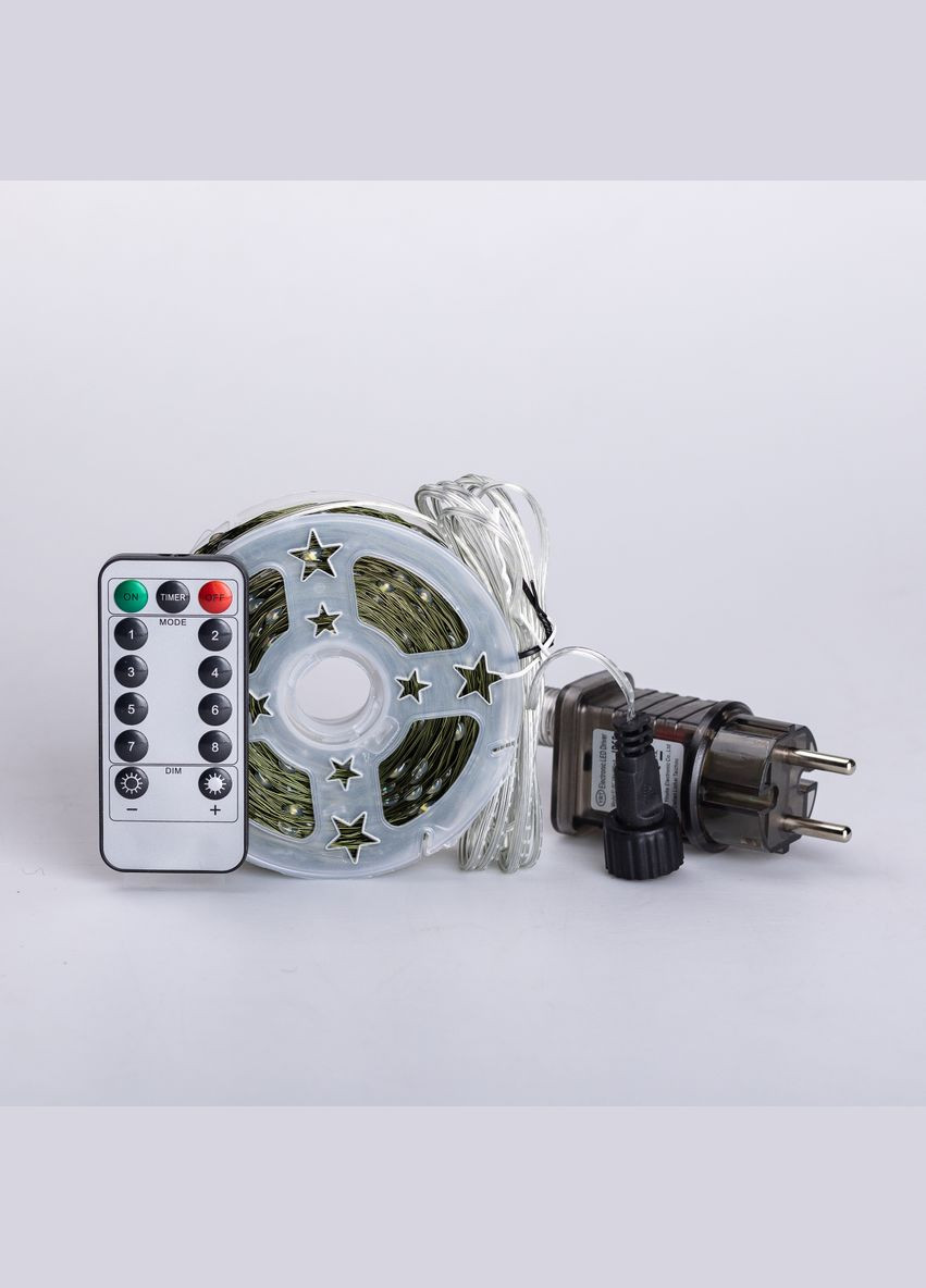 Гирлянда Роса нить 1000 LED длина 100 м с пультом от сети зеленая, белый Lucky Day Shop (311309209)