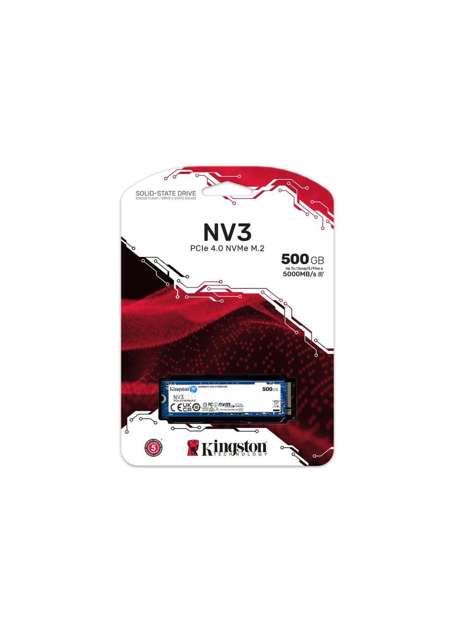 SSD накопичувач M.2 NV3 500 GB NVMe 2280 PCIe 4.0 x4 3D NAND SNV3S/500G Kingston (361853285)