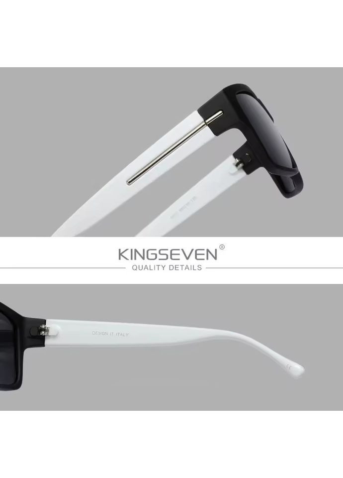 Поляризационные солнцезащитные очки для женщин и мужчин 711 White Gray KINGSEVEN (364273484)