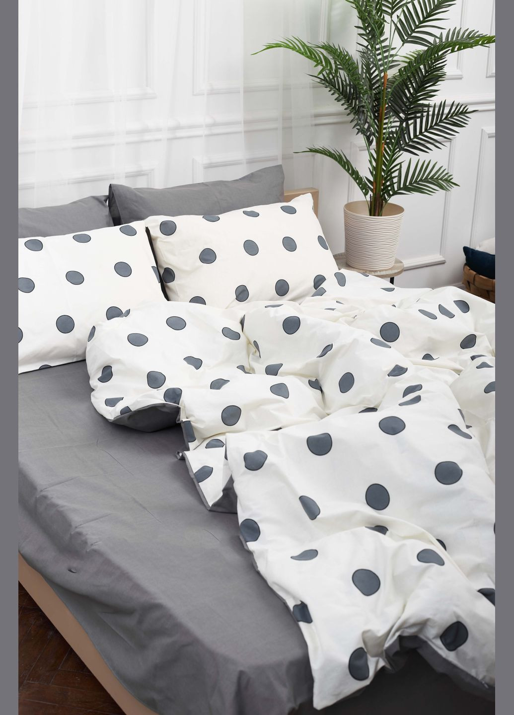 Комплект постельного белья полуторный евро 160х220 наволочки 4х50х70 Ranforce Elite (MS-820000163) Moon&Star Riccarda Gray (284416360)