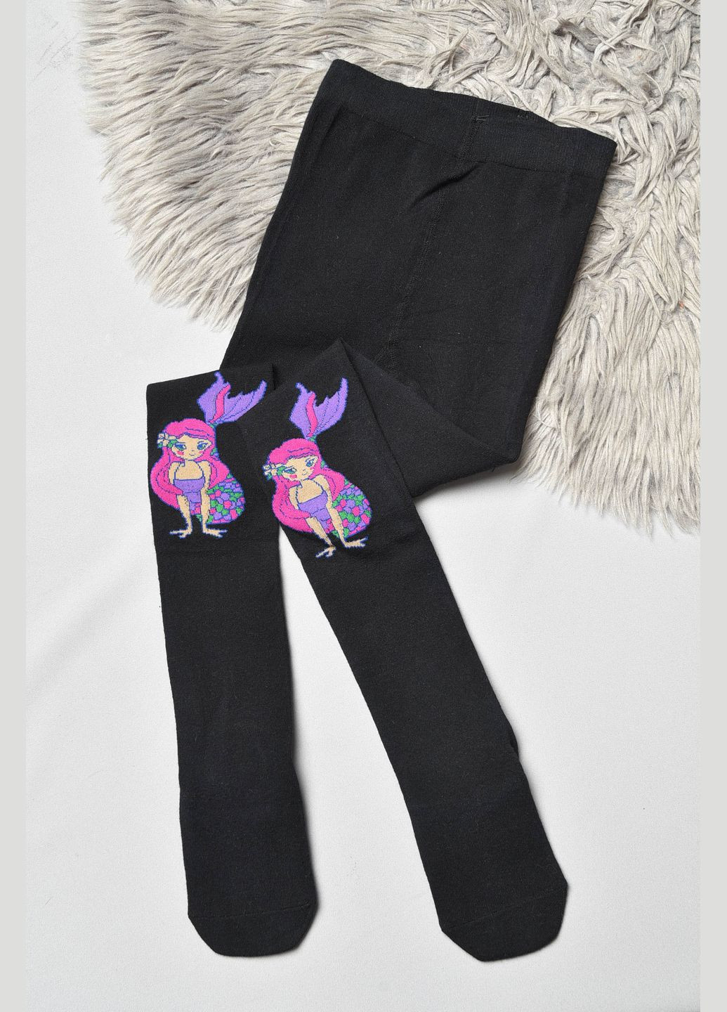 Колготы детские с рисунком для девочки черного цвета Let's Shop (304024382)