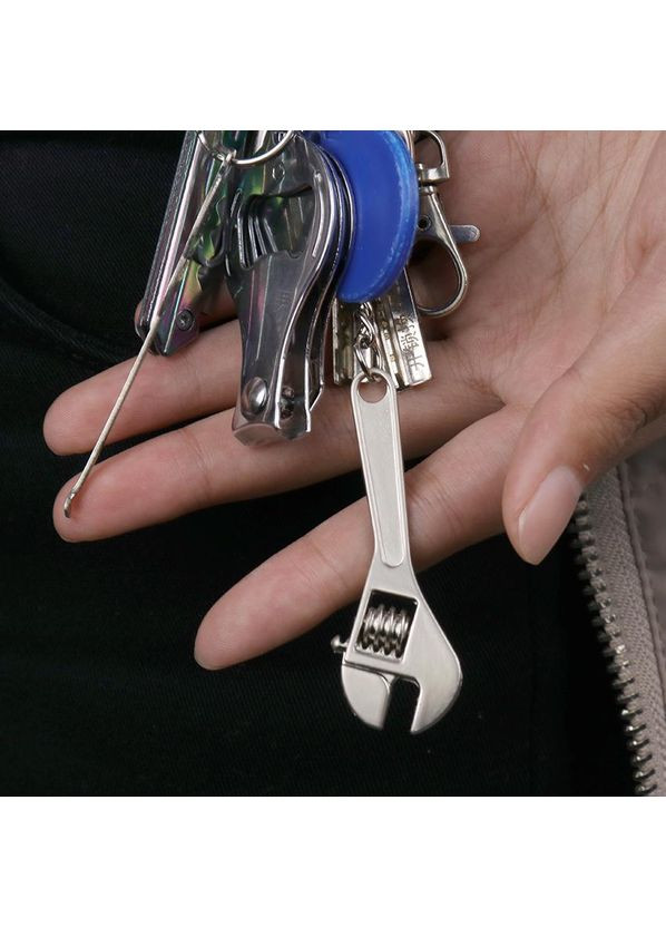 Брелок для ключей инструмент Разводной гаечный ключ металлический Серебристый 99_11_0_1С No Brand (367738703)