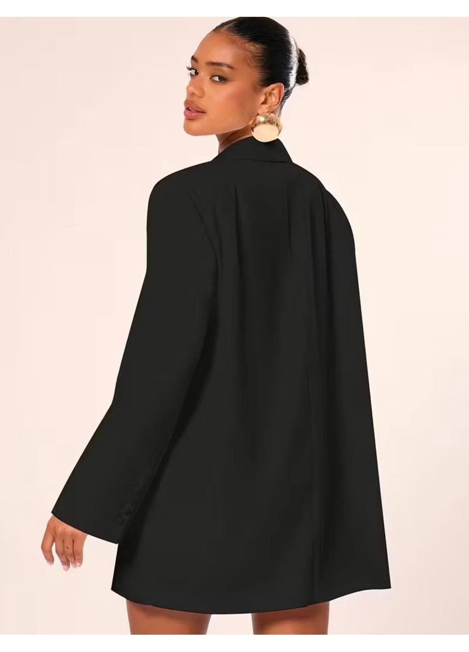 Черный женский пиджак из качественной костюмной ткани — замер в описании GD/GL Модний простір однотонный - всесезон