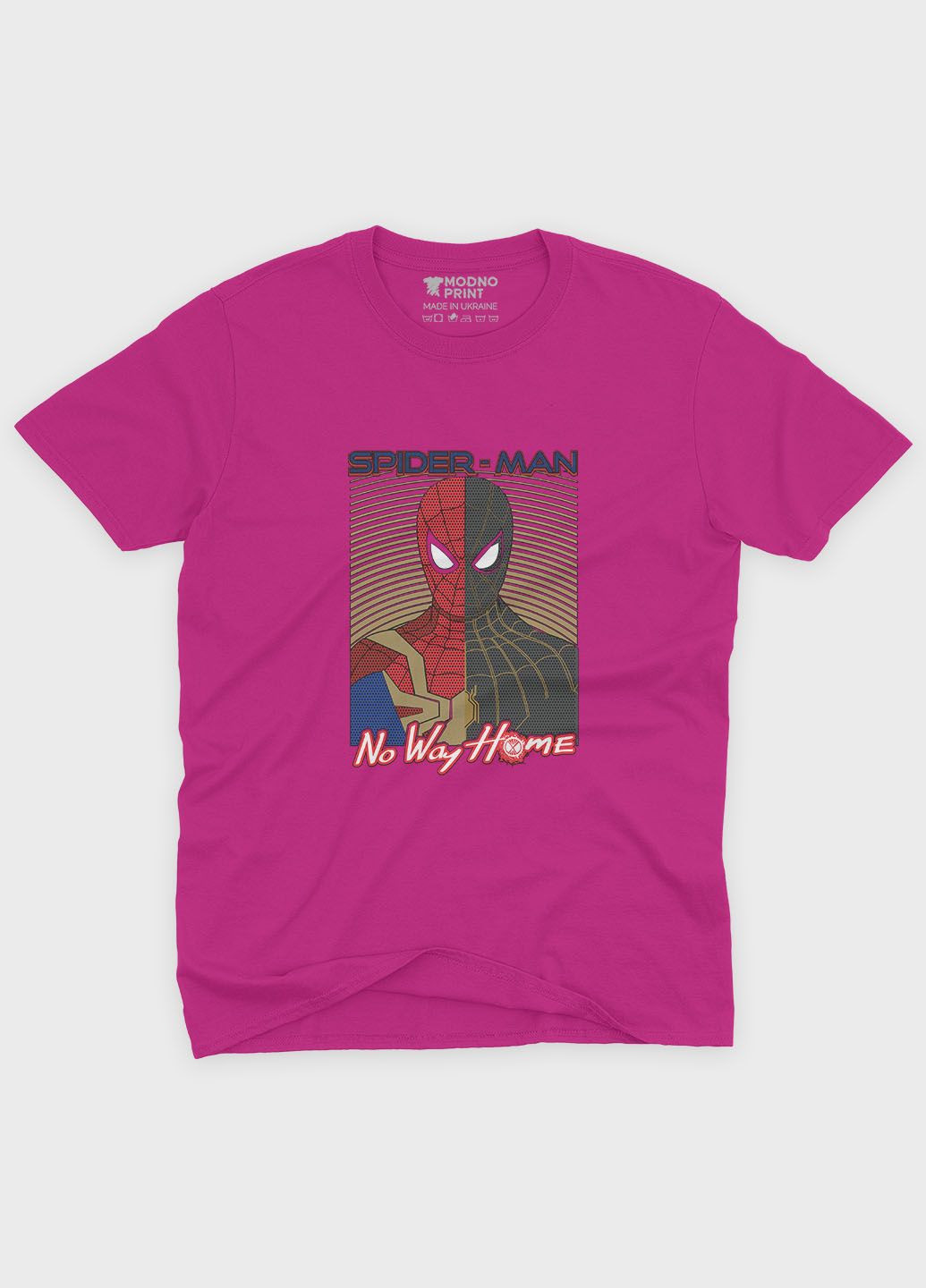 Розовая демисезонная футболка для девочки с принтом супергероя - человек-паук (ts001-1-fuxj-006-014-009-g) Modno