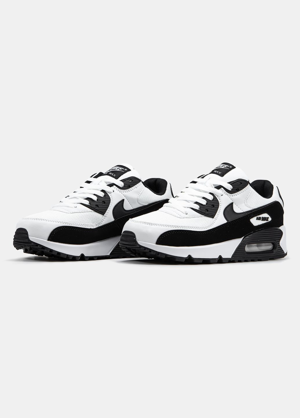 Чорно-білі всесезон кросівки чоловічі nike air max 90 black white | найк аір макс 90 чорно-білі No Brand