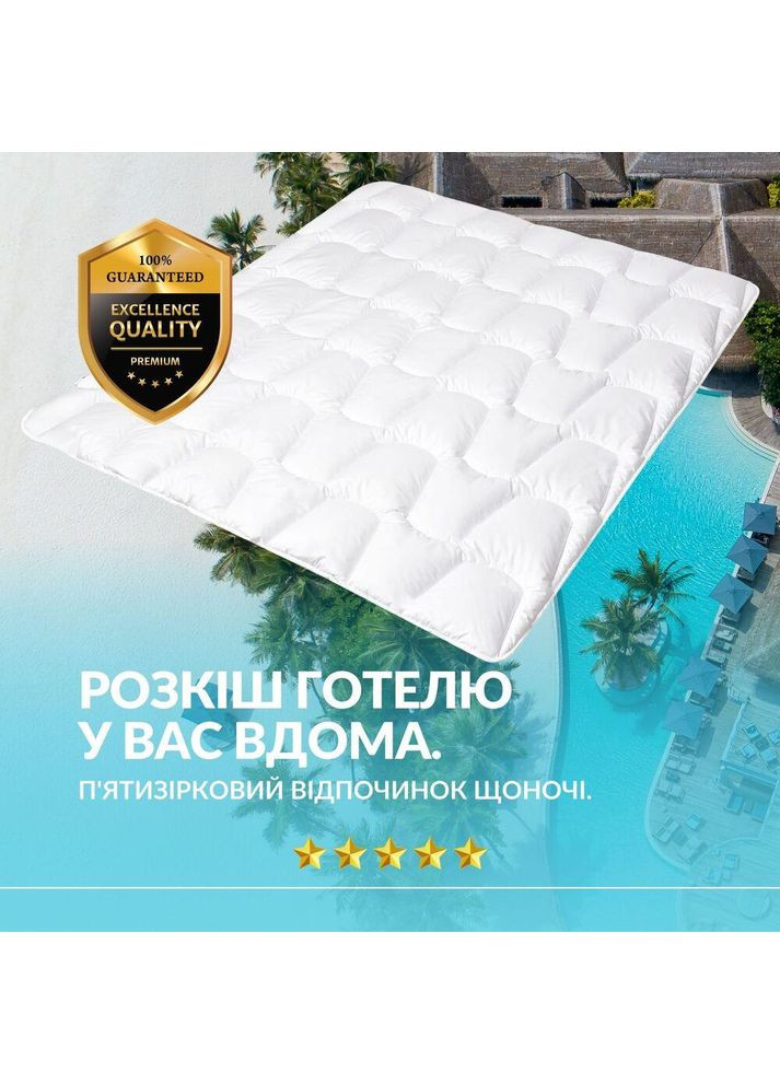 Ковдра зимова напівторна 175х210 см штучний пух, для готелів, дому, тепла ковдра біла IDEIA (367726584)