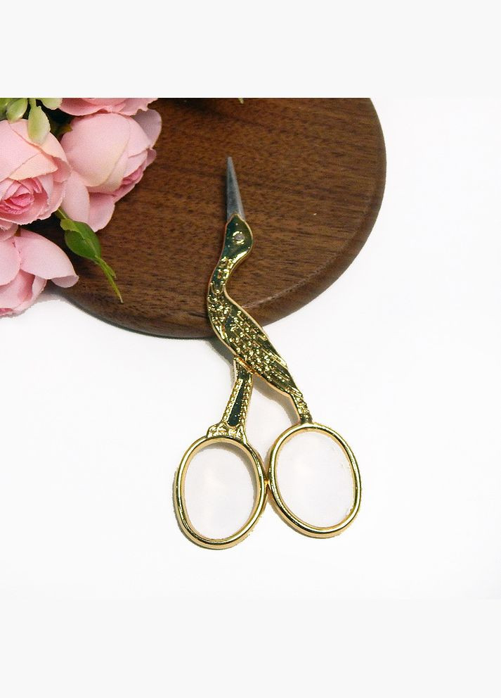 Ножиці вінтажні Чапелька, малі, 9,5 см, золотаві No Brand (340483409)