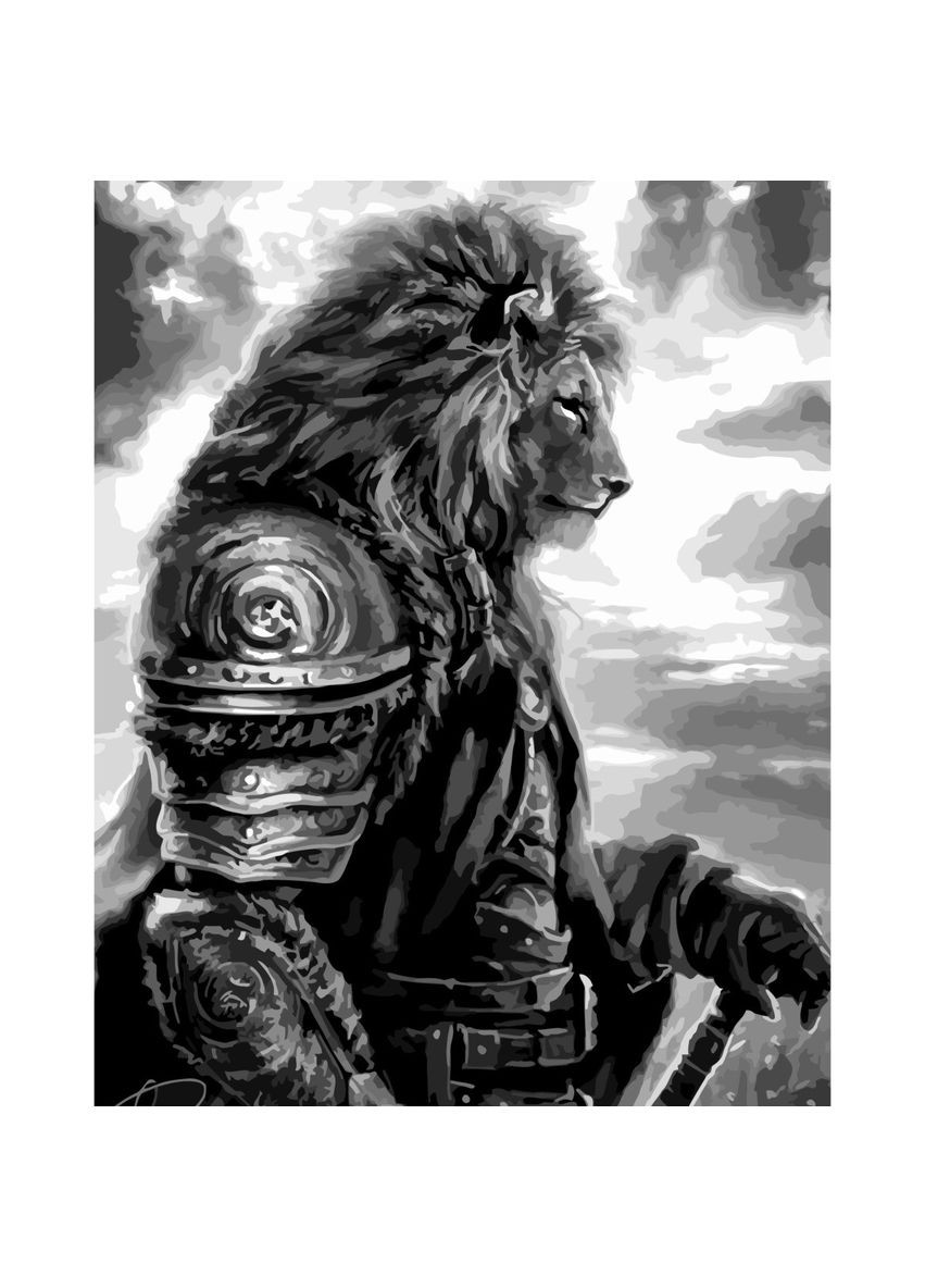 Картина по номерам ПРЕМИУМ Мощный лев с лаком размером 40х50 см (SY6755) Strateg (362500295)