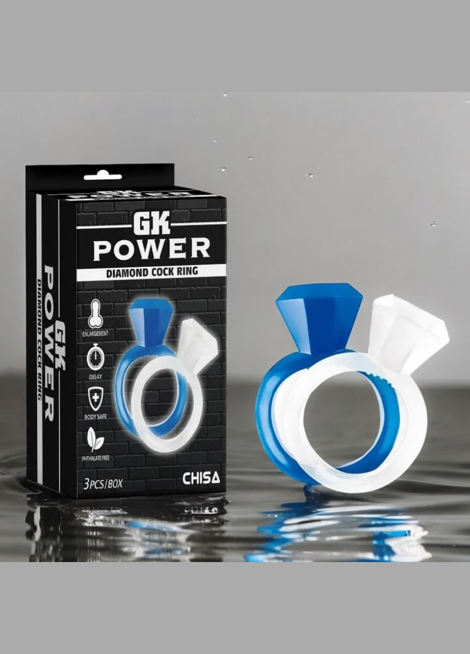 Набір із 2 прозорих ерекційних кілець "Diamond Cock Ring" Chisa (302437404)