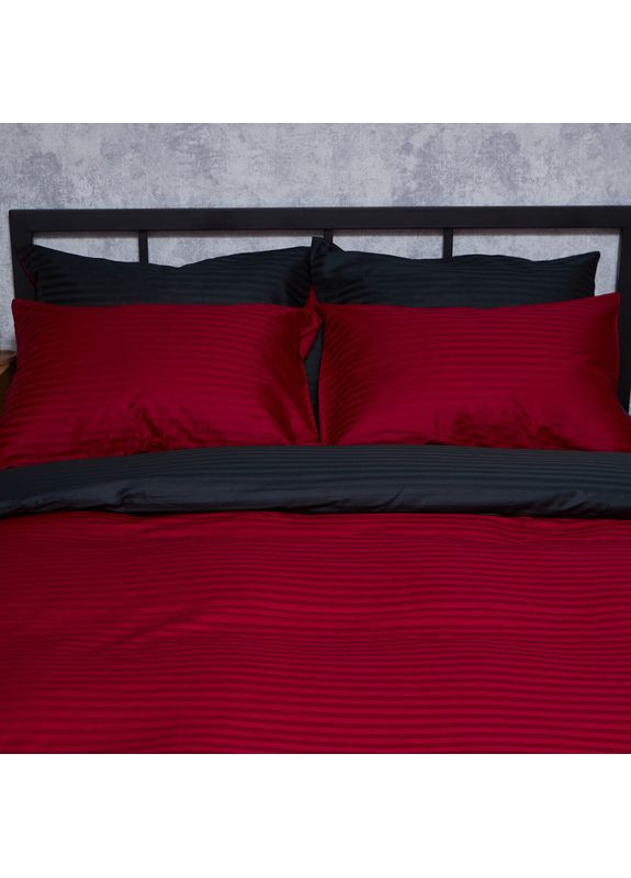 Комплект постільної білизни Satin Stripe «» Полуторні 143х210 наволочки 2х40х60 (MS-820008555) Moon&Star Dark Romance (356114994)