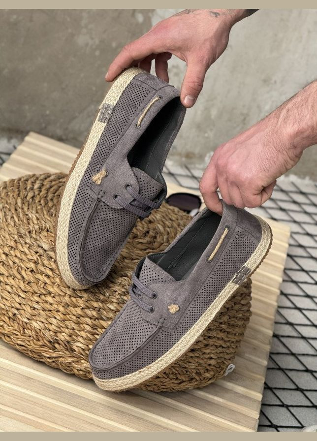 Стильні чоловічі мокасини замшеві сірі Freedom (335414708)