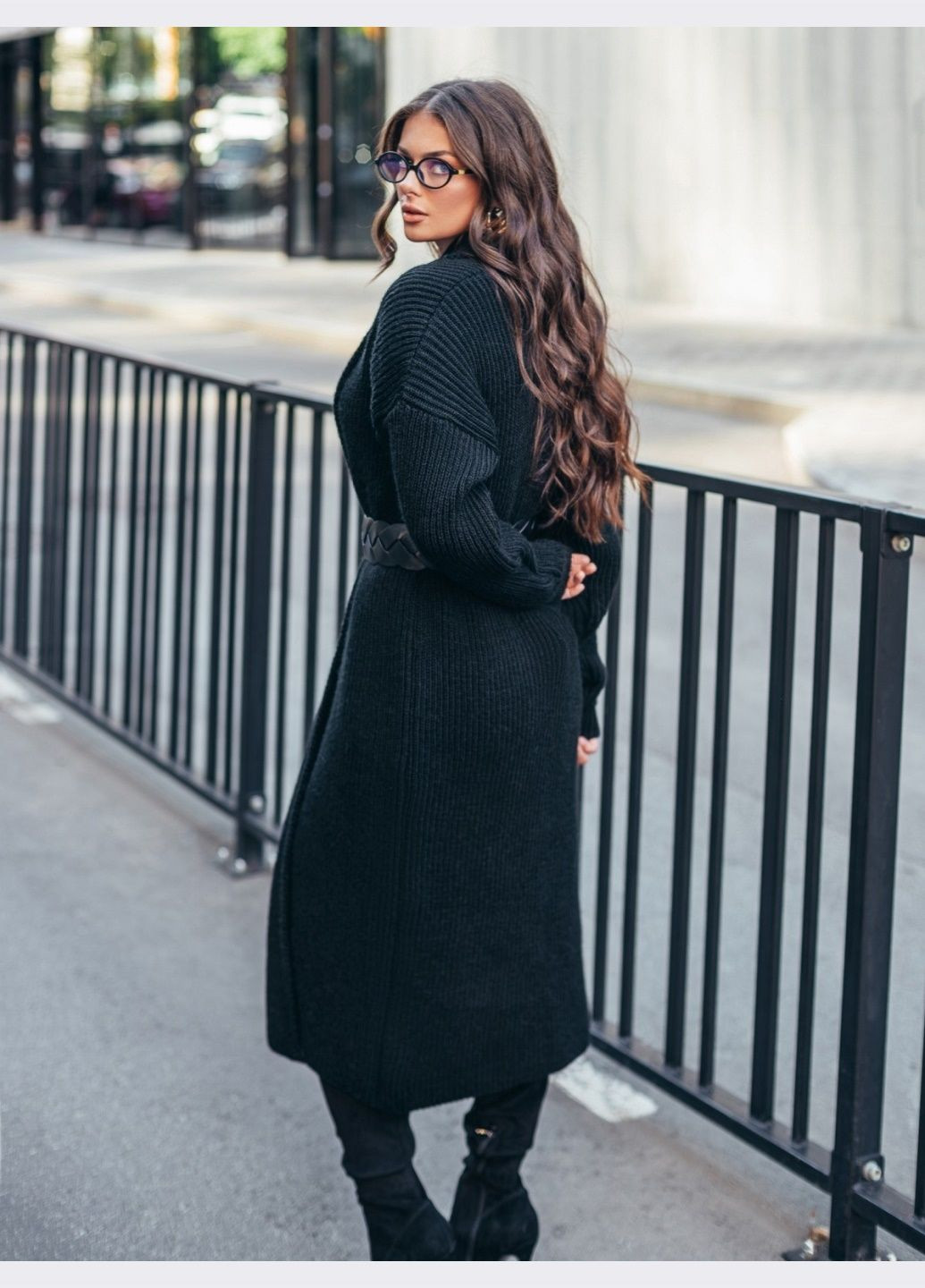 Черный демисезонный кардиган Dressa