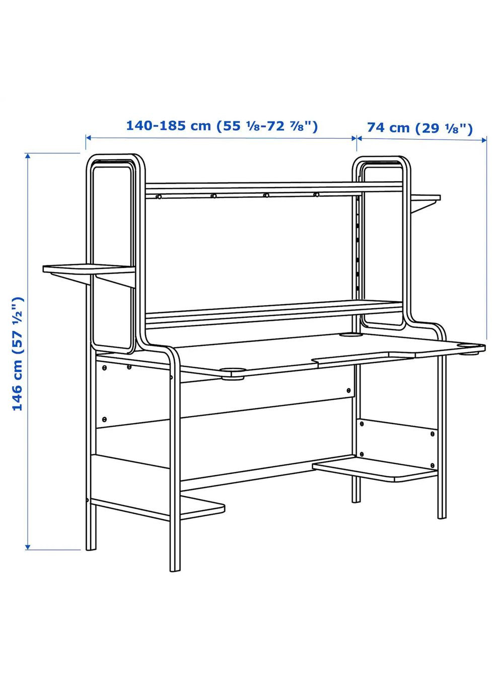 Ігровий стіл ІКЕА FREDDE 140/185х74х146 см (50219044) IKEA (278408797)
