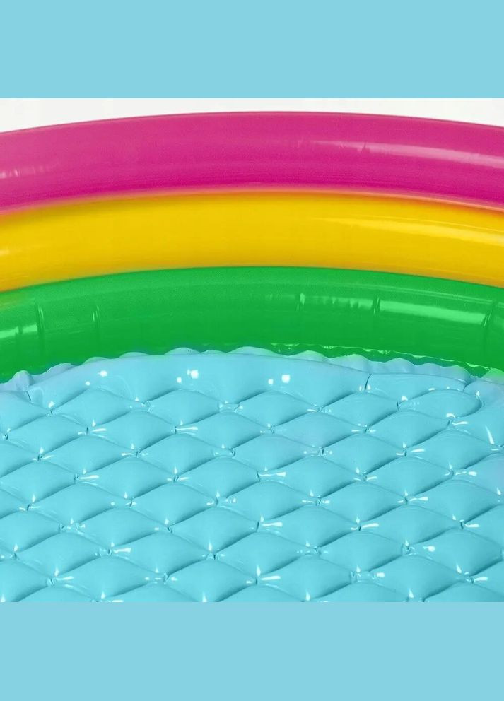 Дитячий надувний басейн 57422-1 «Веселка», з надувним дном, 147 х 33 см, з кульками 10 шт Intex (298578378)