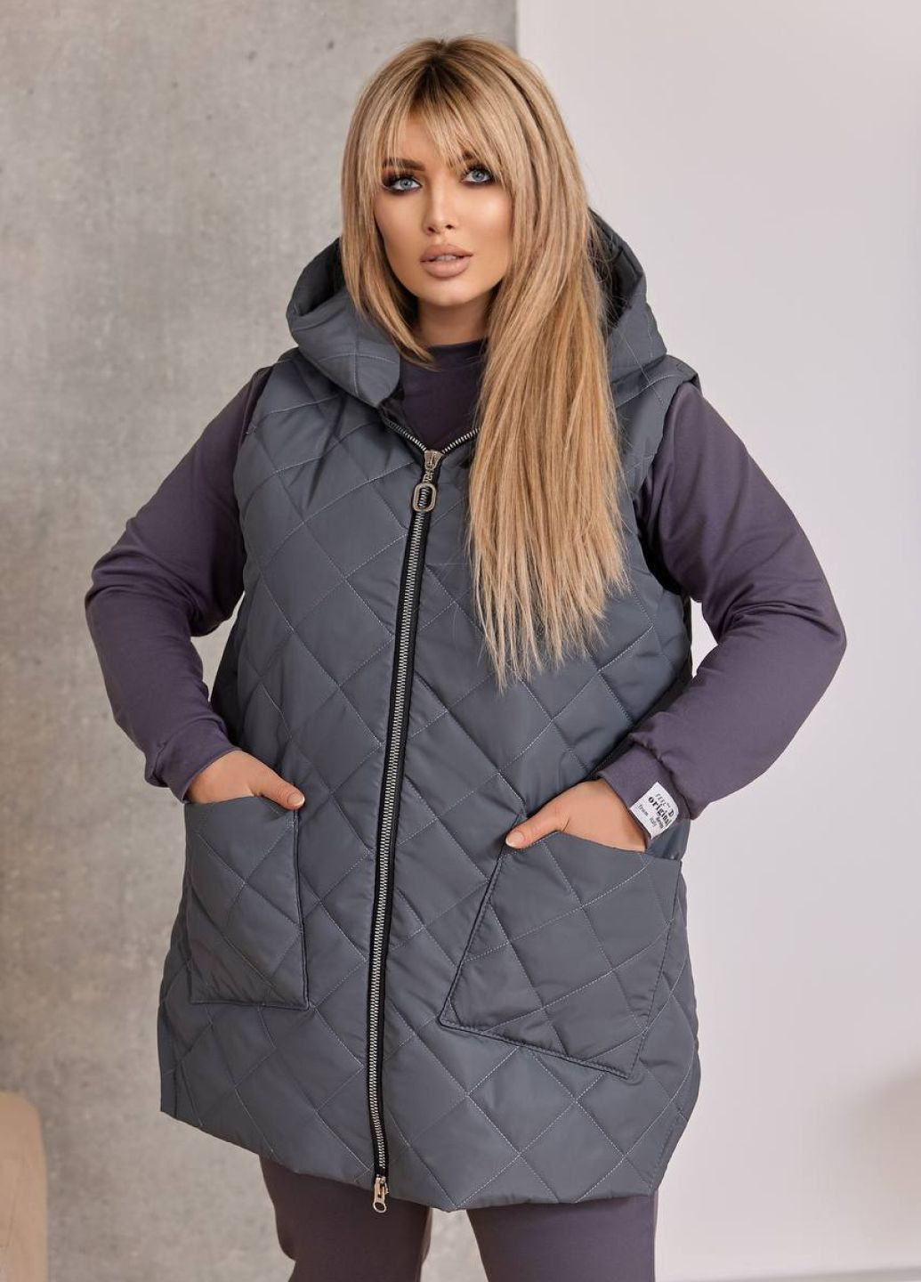 Костюм трійка: джогери, світшот та стильний подовжений жилет Tik-Tak (341736260)