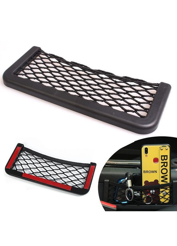 Карман, сеточка-органайзер для мелочей в автомобиль на липучке, 19,5*8 см China (368682342)