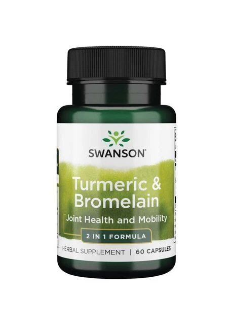 Куркума і Бромелаін,, Turmeric & Bromelain, 60 капсул Swanson (364312119)