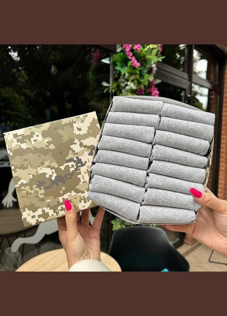 Сірі набір жіночих коротких шкарпеток на 16 пар 36-40 р в коробці із стрічкою літо Vakko (307714982)