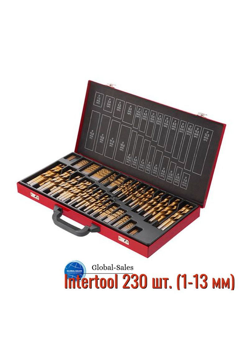 Набор сверл для металла 230 шт. (1-13 мм) (SD-0309) Intertool (353494730)